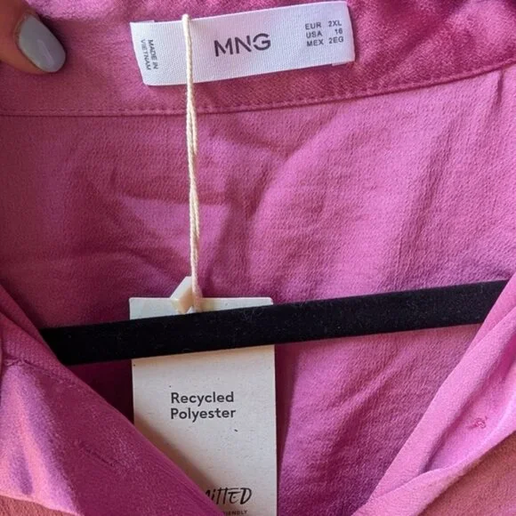 MNG Elegant Pink Womens Blouse - Picture 3 of 6